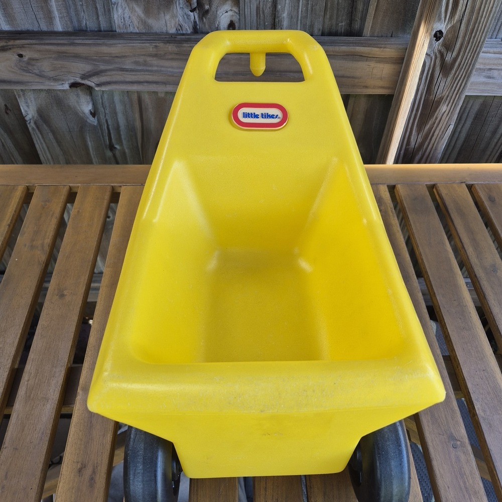 Vintage Little Tikes Child Size Green Ride On Tractor + Yellow Trailer RARE - Picture 13 of 15
